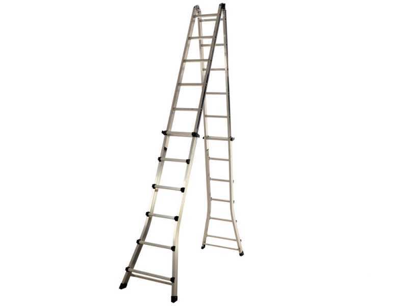 S.T.P. Universale A20UNIND, 2x12 gradini, 6.08 m - Scala in alluminio telescopica - Altezza stimata operativa 7.08 m