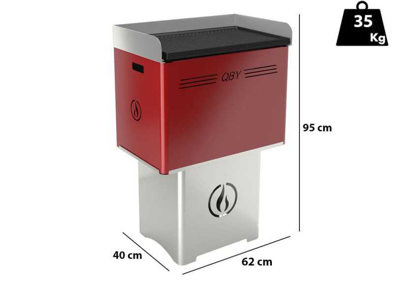 Linea VZ QBY rosso - Barbecue pirolitico a pellet trasportabile