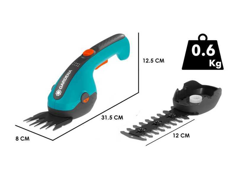 Gardena ClassicCut Li - Forbici tagliaerba a batteria integrata - 3.6V 2.5Ah + Accessorio Tagliasiepi