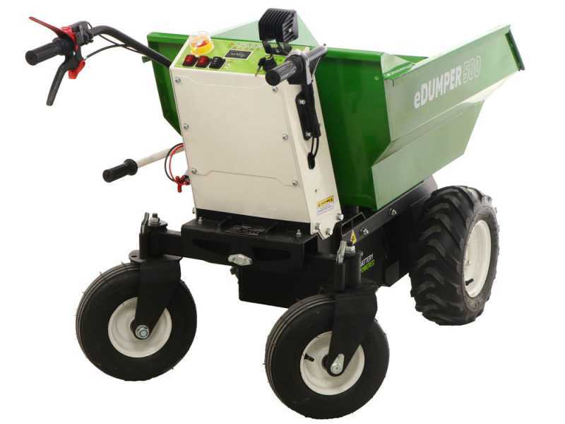 GreenBay eDumper 500 - Motocarriola a batteria 48V 32Ah - Cassone dumper