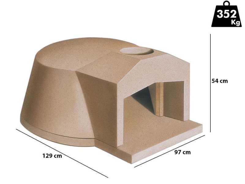 Linea VZ F1 - Forno a legna da incasso con camera &Oslash; 85 cm - Capacit&agrave; cottura 3 pizze