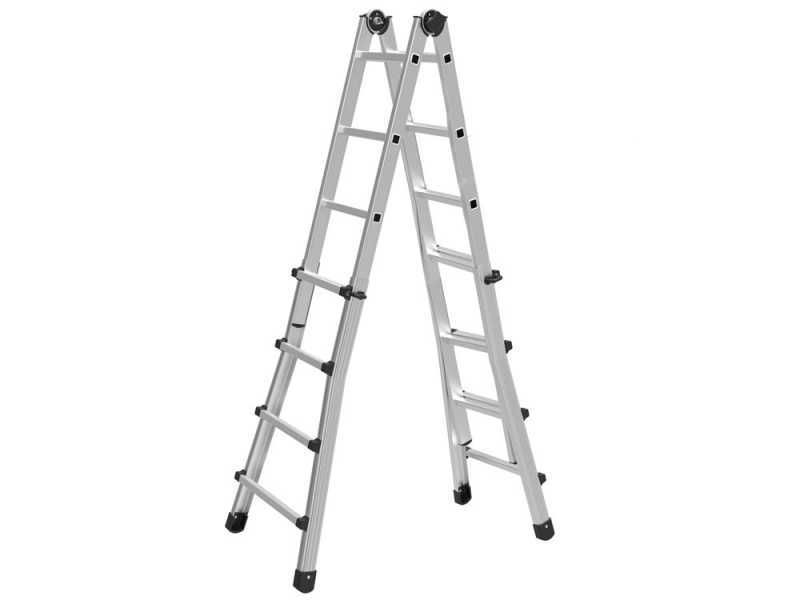 Marchetti Black 44, 2x8 gradini, 4 m - Scala telescopica in alluminio - Altezza stimata operativa 5 m