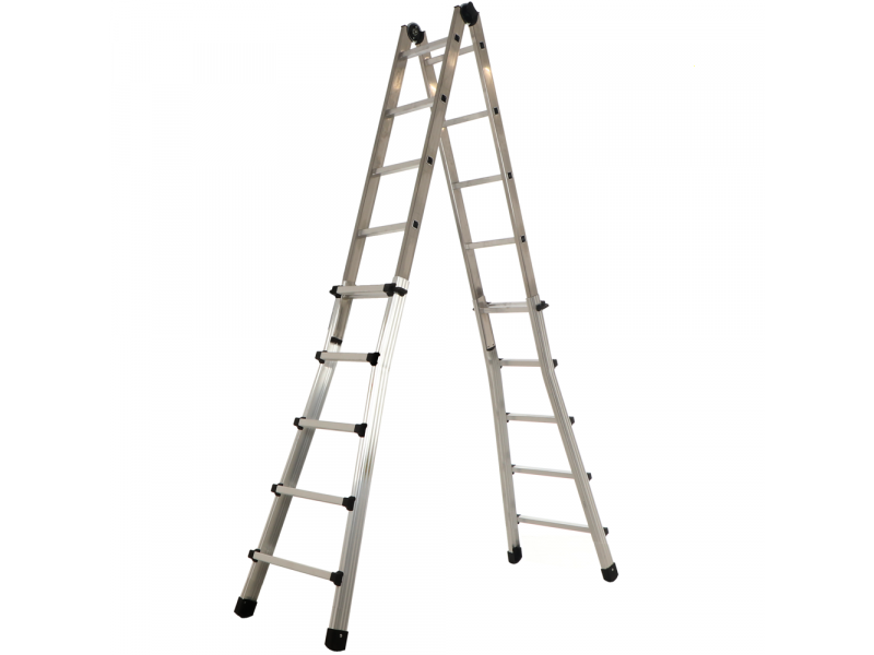 Marchetti Black 55, 2x10 gradini, 5.20 m - Scala telescopica in alluminio - Altezza stimata operativa 6.20 m