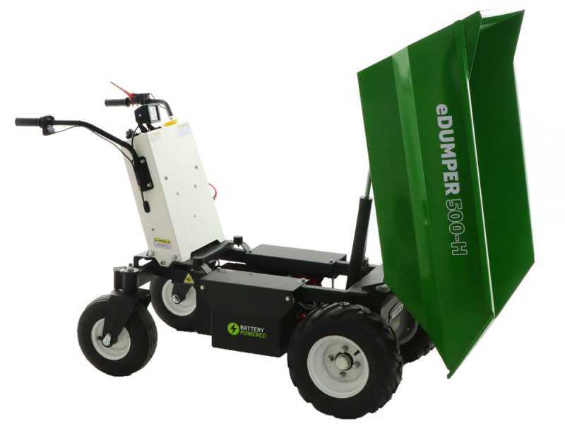 GreenBay eDumper 500-H - Carriola a batteria 48V 32Ah - Ribaltamento idraulico