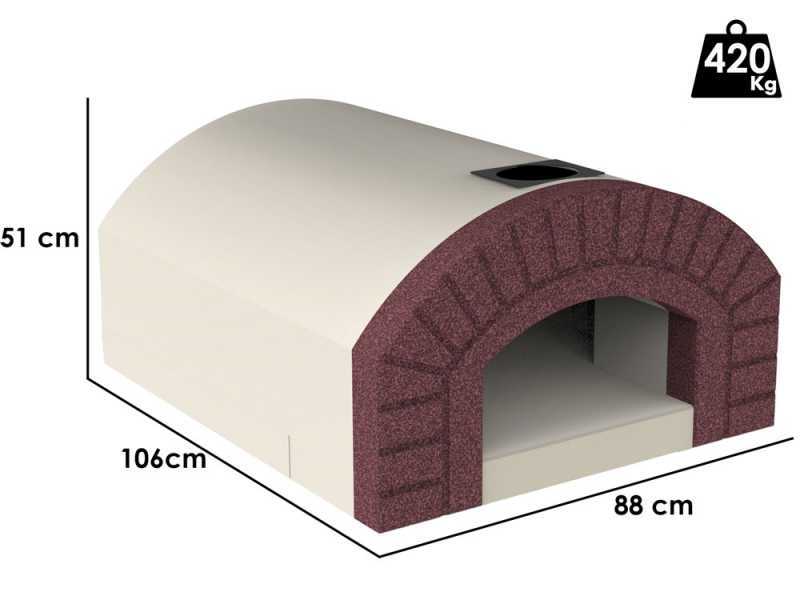 Linea VZ Capri - Forno a legna da incasso con piano cottura 72x70 cm - Capacit&agrave; cottura 3 pizze