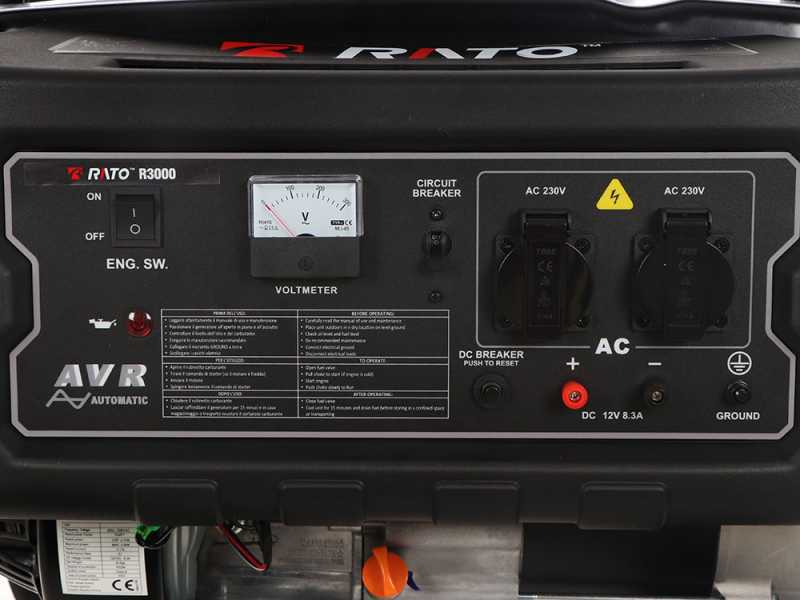 Rato R3000 - Generatore di corrente a benzina 3 kW - Continua 2.8 kW monofase