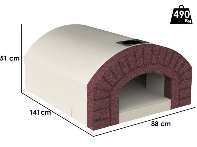 Linea VZ Sorrento - Forno a legna da incasso con piano cottura 72x105 cm - Capacit&agrave; cottura 5 pizze