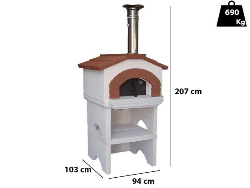 Linea VZ Ponza - Forno a legna da esterno con basamento - Con camera di cottura 55x59 cm