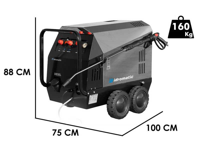 Idromatic Astra 200.15 - Idropulitrice ad acqua calda industriale trifase - 200 bar - 900 l/h