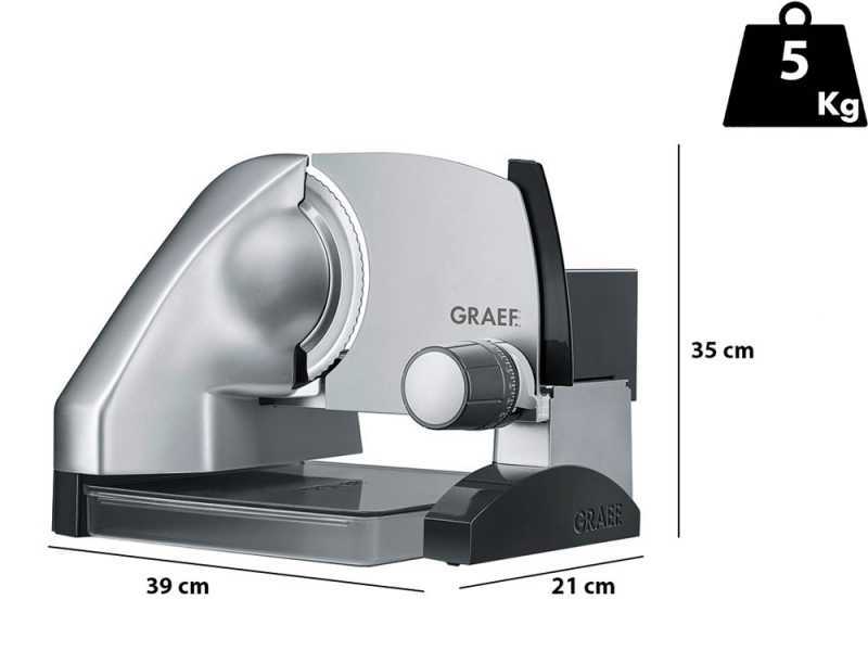 Graef SKS 500 Silver - Affettatrice 2 in 1 con affettaverdure - Lama da 170 mm