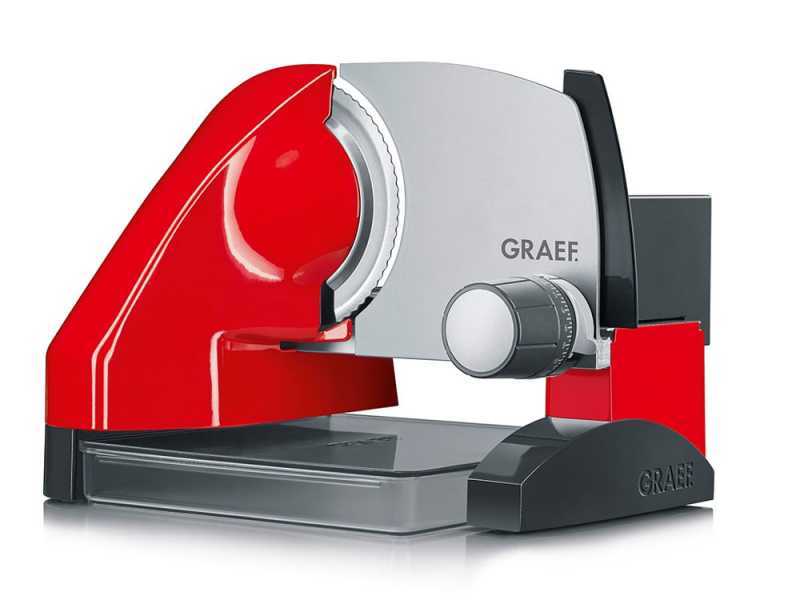 Graef SKS 500 Rossa - Affettatrice 2 in 1 con affettaverdure - Lama da 170 mm