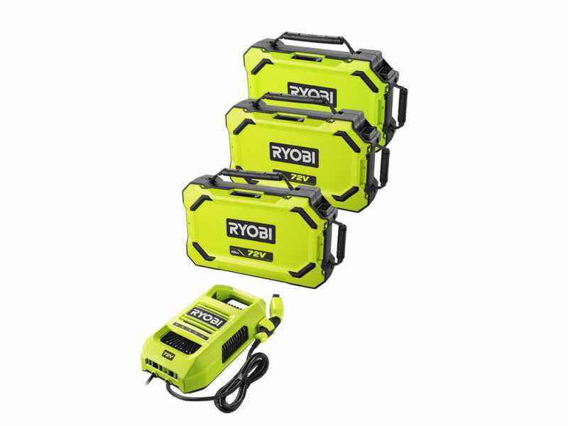 Ryobi ZTRX137 - Trattorino tagliaerba a batteria a raggio zero - 72V/30Ah - taglio da 137cm - 2in1