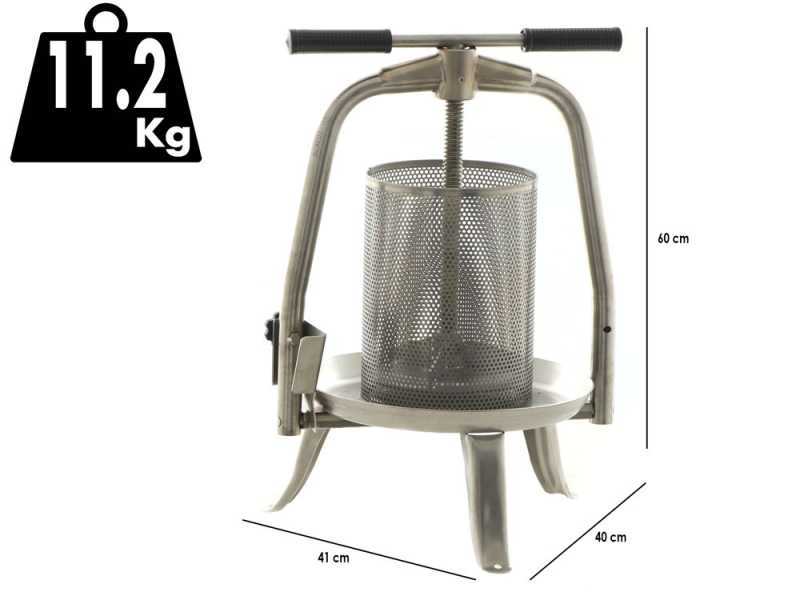 Baesso V20 Inox - Torchio a vite per frutta e verdura 9L - Gabbia in INOX