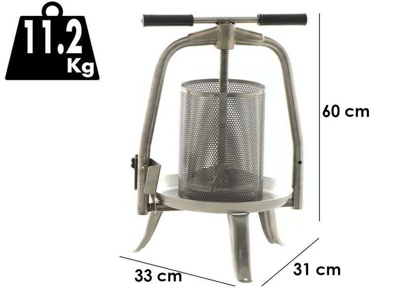 Baesso V20 Inox - Torchio a vite per frutta e verdura 9L - Gabbia in INOX