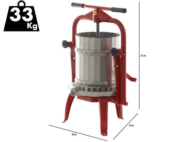 Baesso F25 Inox - Torchio a vite per frutta e verdura 20L - Gabbia in INOX