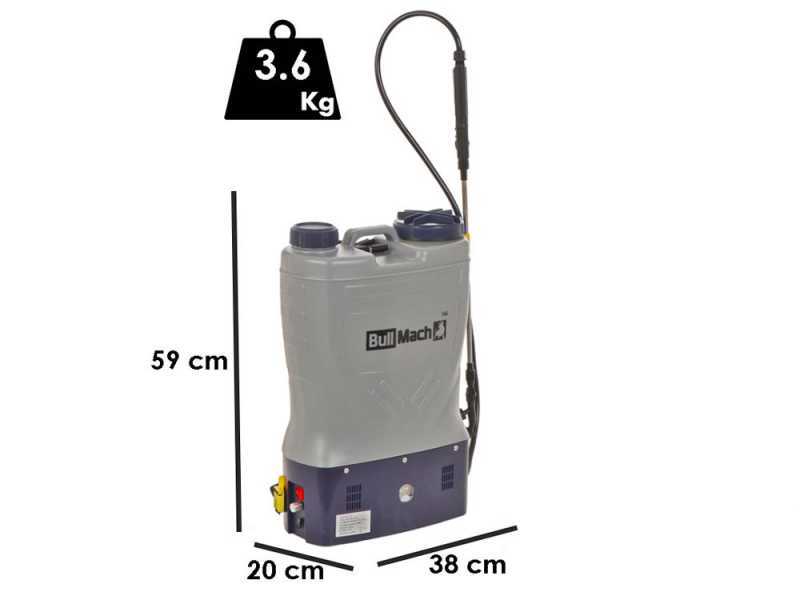 BullMach Pandora 16E Li - Pompa irroratrice a spalla elettrica a batteria - 12V 8Ah