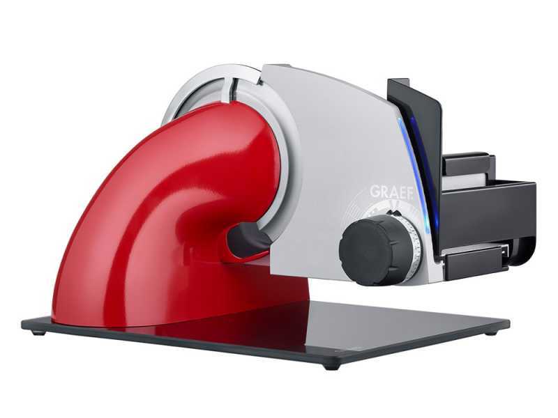 Graef SKS Line 700 Rossa - Affettatrice a sbalzo con lama da 170 mm - Con illuminazione a Led