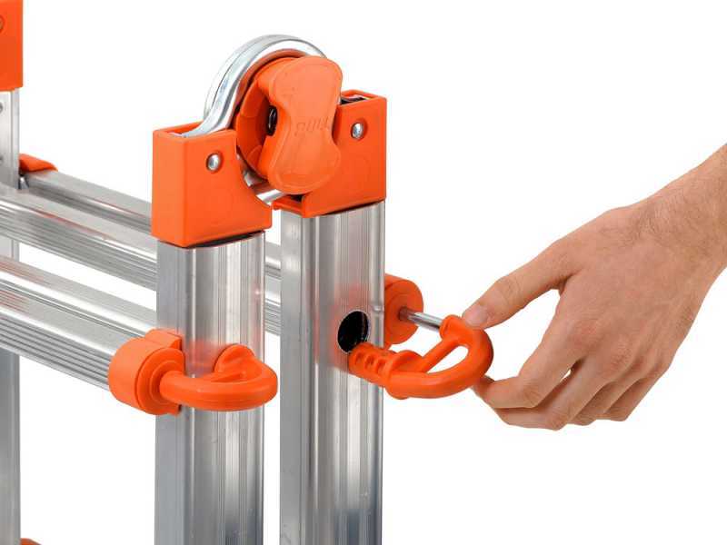 Gierre Peppina AL003, 2x9 gradini, 4.34 m - Scala in alluminio telescopica - Altezza stimata operativa 5.34 m