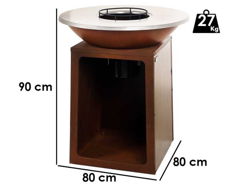 RoyalFood COR-4000 - Barbecue a legna e carbone in Corten