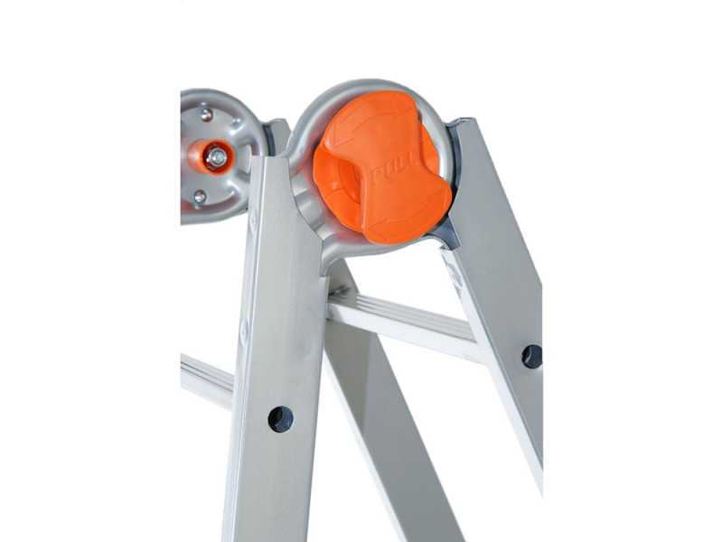 Gierre Peppina A0010, 2x6 gradini, 2.81 m - Scala in acciaio telescopica - Altezza stimata operativa 3.70 m