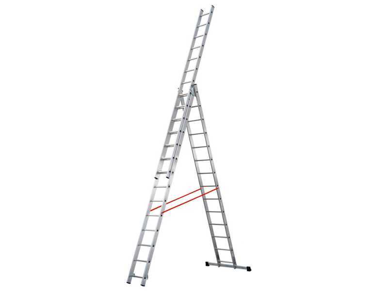 Gierre Modula AL450, 3x14 gradini, 7.96 m - Scala in alluminio - Altezza stimata operativa 8.96 m
