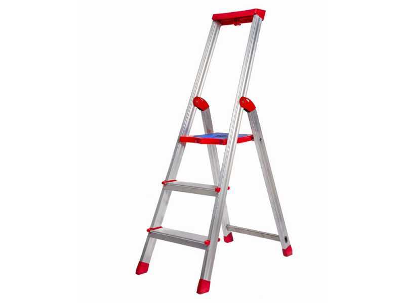 Sicos Supra, 3 gradini, 1.35 mt - Scalandrino in alluminio con cavalletto