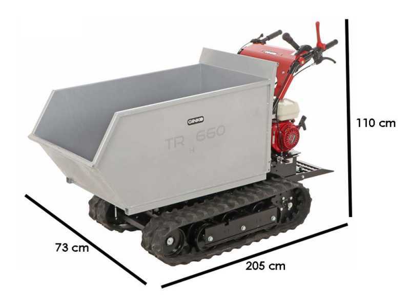 GINKO TR 660 - Motocarriola cingolata cassone dumper - Portata 500Kg