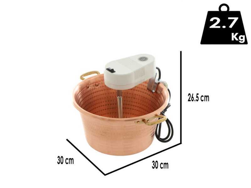 Novital - Paiolo in rame elettrico martellato per polenta base piana 7,3L - 4W