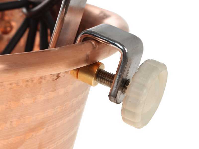Novital - Paiolo in rame elettrico martellato per polenta base piana 4,7L - 4W