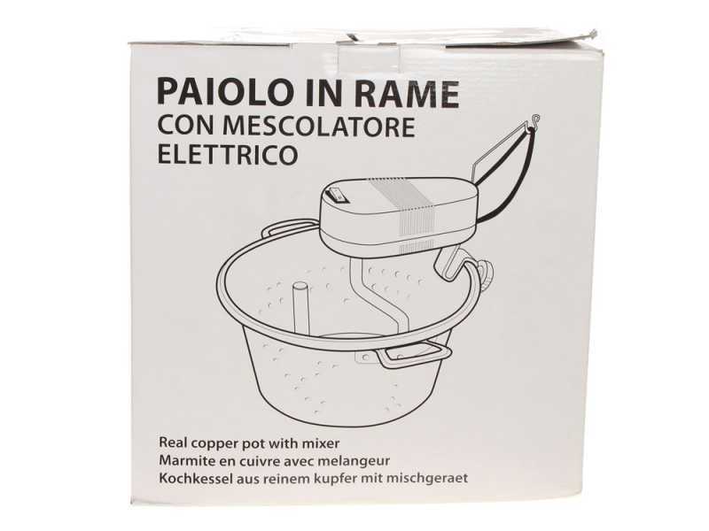 Novital - Paiolo in rame elettrico martellato per polenta base piana 4,7L - 4W