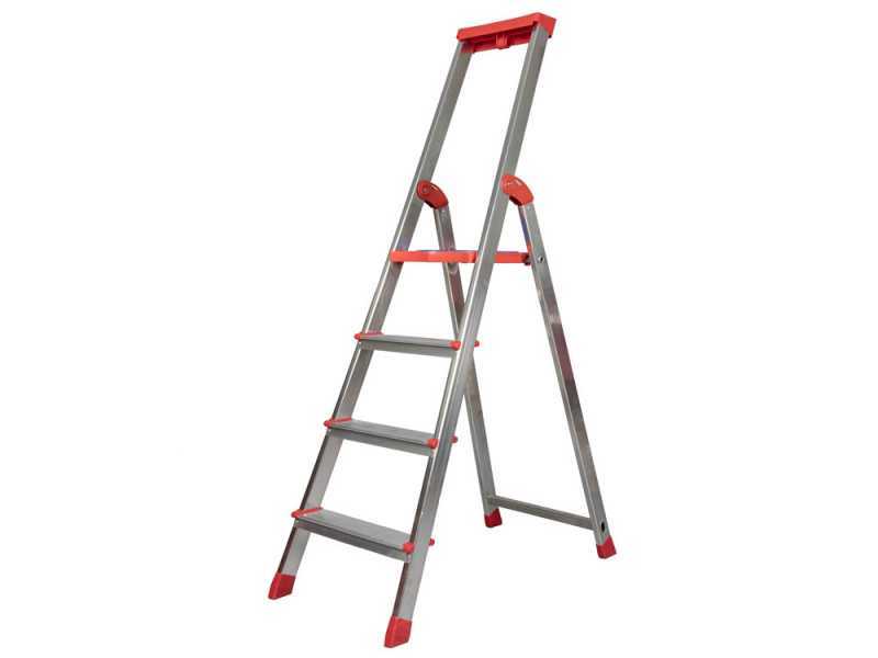 Sicos Supra, 4 gradini, 1.59 mt - Scalandrino in alluminio con cavalletto
