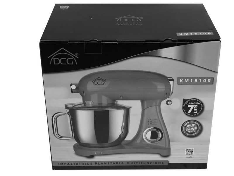 DCG KM1510S 7l - Impastatrice planetaria - Vasca acciaio 7 litri - Multi attrezzo a sgancio rapido