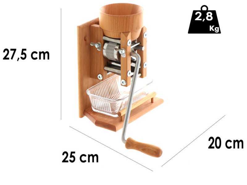 OUTLET - DA ESPOSIZIONE - Fioccatrice manuale da parete Eschenfelder 1230 in faggio con rulli in acciaio inossidabile