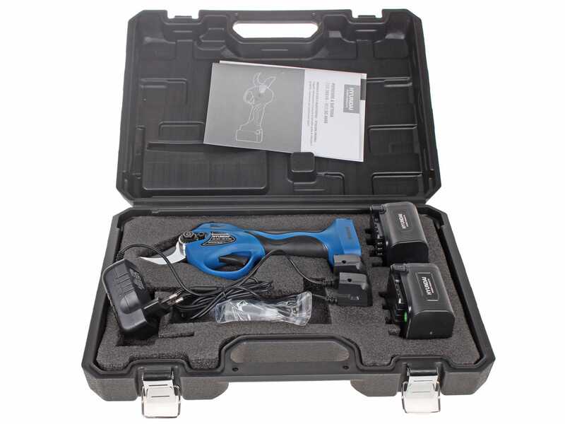 Hyundai SC-8608 - Forbice elettrica da potatura - 2x 18V 6Ah - Diametro di taglio 32mm