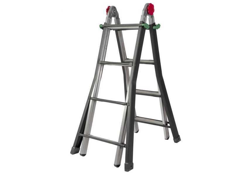 Sicos Dinamica Auto, 2x8 gradini, 3.90 mt - Scala in acciaio+alluminio telescopica