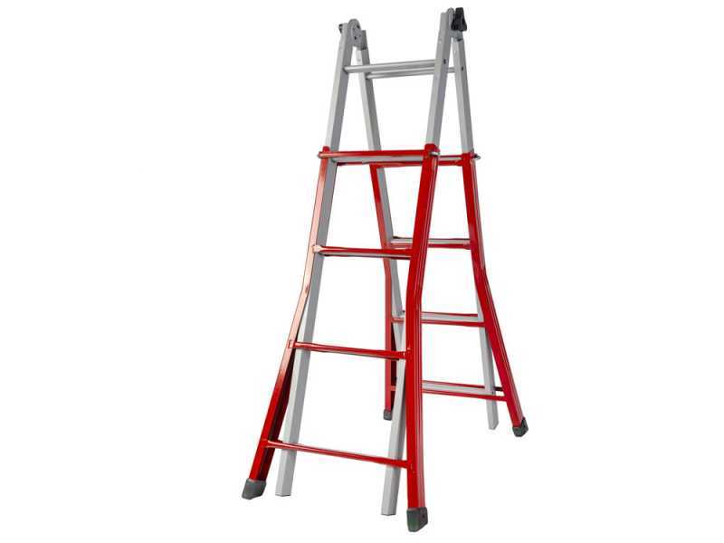 Sicos Simmetria, 2x9 gradini, 4.44 mt - Scala in acciaio telescopica