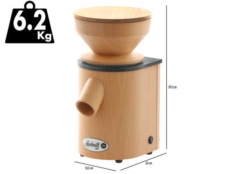 Mockmill Lino 100 - Mulino per farina a pietra in legno - 360W