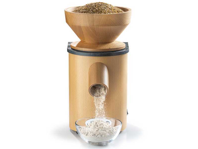 Mockmill Lino 200 - Mulino per farina a pietra in legno - 600W