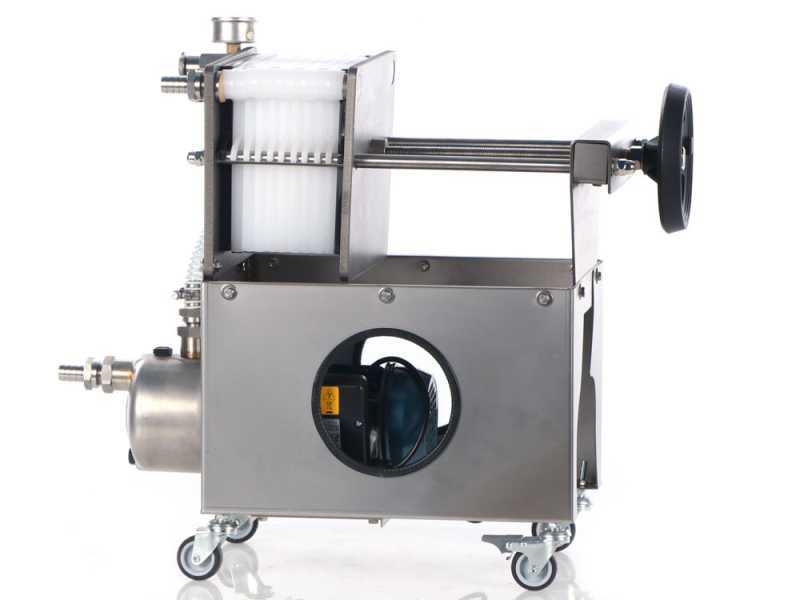 Grifo Professional Inox 10 - Filtro a cartoni per vino carrellato - Pompa in INOX
