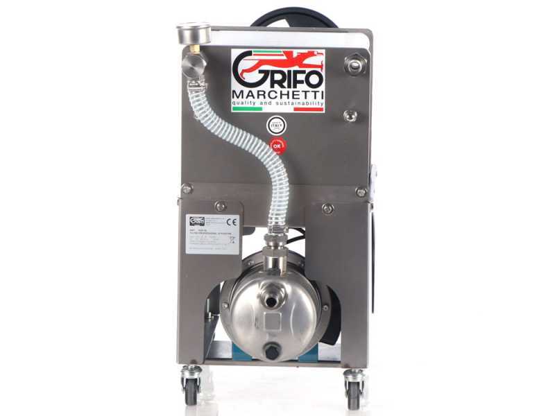 Grifo Professional Inox 20 - Filtro a cartoni per vino carrellato - Pompa in INOX