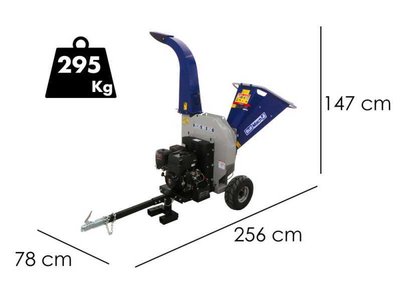 BullMach ZEUS 180 BSE - Biotrituratore a scoppio trainabile - Briggs &amp; Stratton 420cc con avviamento elettrico