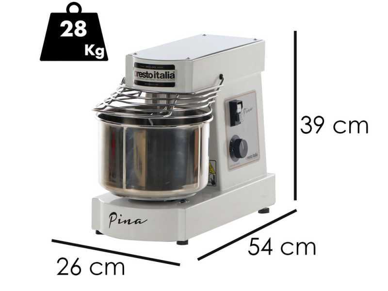 Resto Italia Pina MO 10 - Impastatrice a spirale monovelocit&agrave; - 6 KG