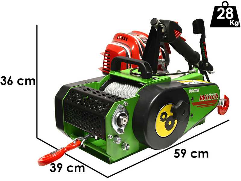 Docma VF150 auto-4 GX50 - Verricello forestale motore Honda -  Cavo &Oslash; 6mm da 60m