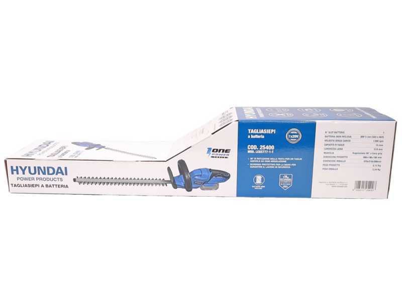 Hyundai LCGS777-1 - Tagliasiepi a batteria con lama da 51 cm - SENZA BATTERIA E CARICABATTERIA