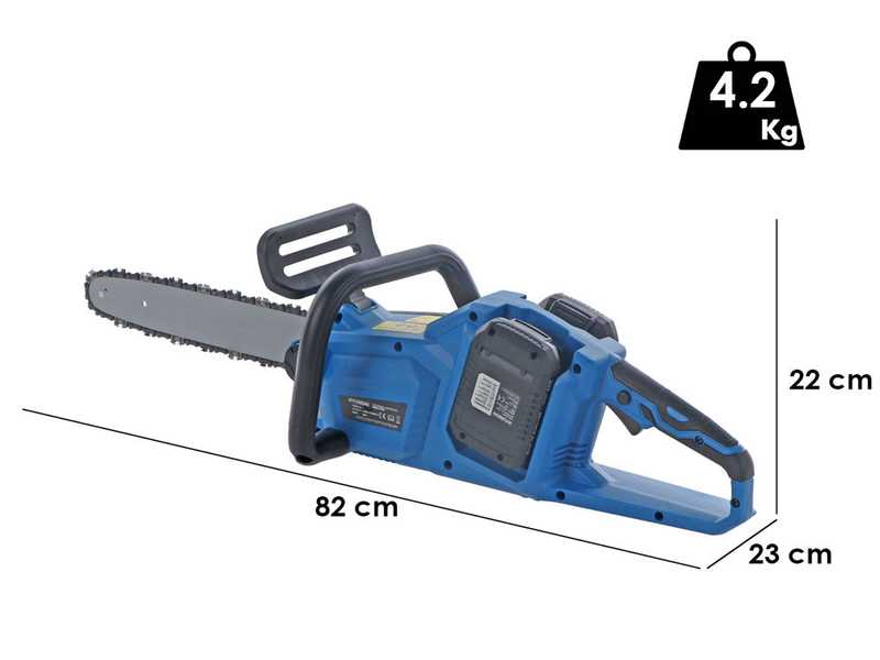 Hyundai LCGC777-3 - Elettrosega a batteria 2 x 20V 4Ah - Lama da 35cm