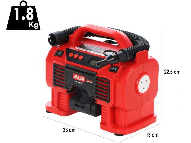 VALEX M-MC18 - Compressore aria a batteria - 18 V - SENZA BATTERIE E CARICABATTERIE