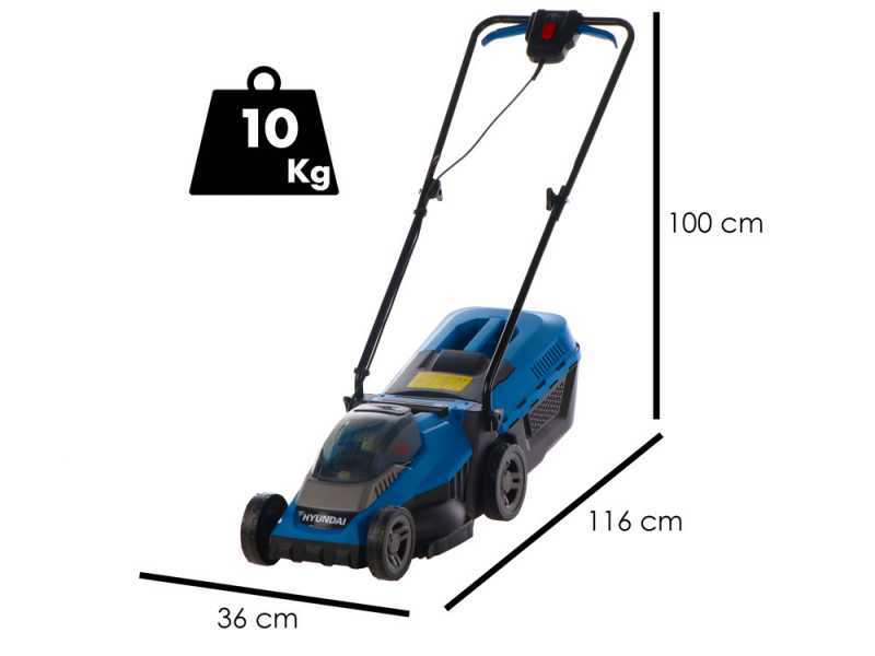 Hyundai ZE33-D40 - Tagliaerba a batteria - 2x20V/2Ah - Taglio 33 cm