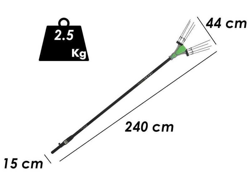 EGO - Set 2 abbacchiatori EGO Lotus - 1 asta fissa &amp; 1 asta telescopica - SENZA BATTERIE E CARICABATTERIE