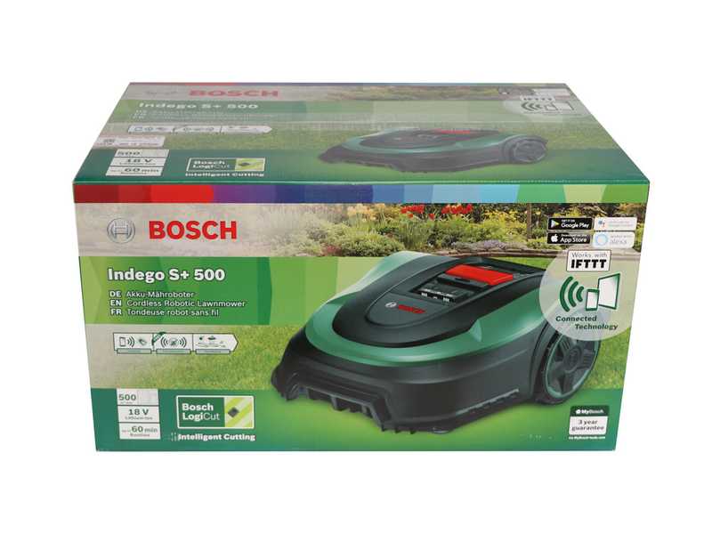 Bosch Indego S+ 500 - Robot rasaerba- Con batteria al litio 18 V