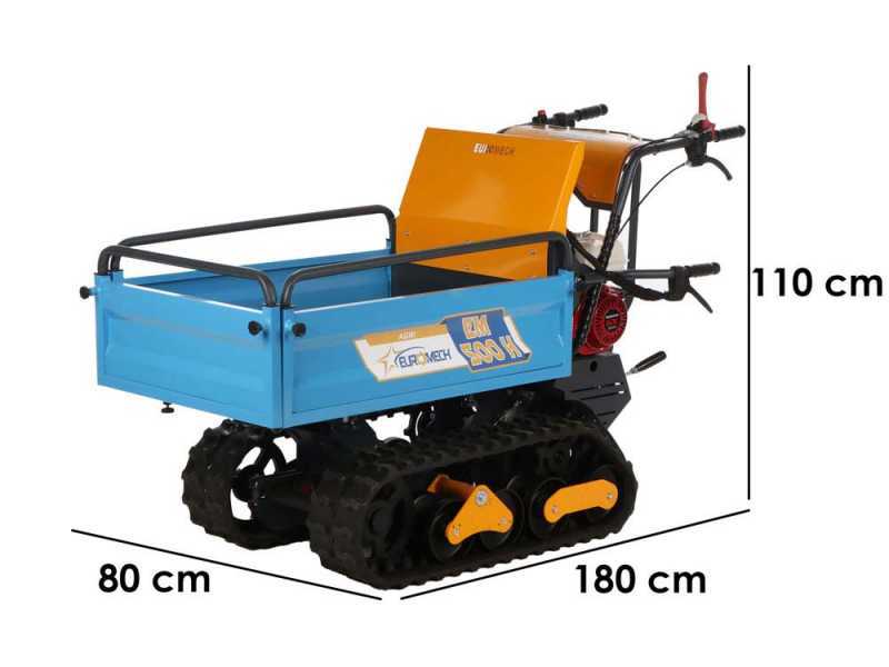 EuroMech EM500H-Agri - Motocarriola cingolata cassone estensibile 500Kg
